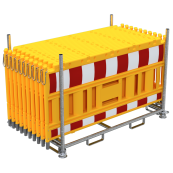 SET | with 20 panel fence | on stacking pallet | without lamp adapter | with red/white foil, type RA2/B | type of barrier NOX yellow
